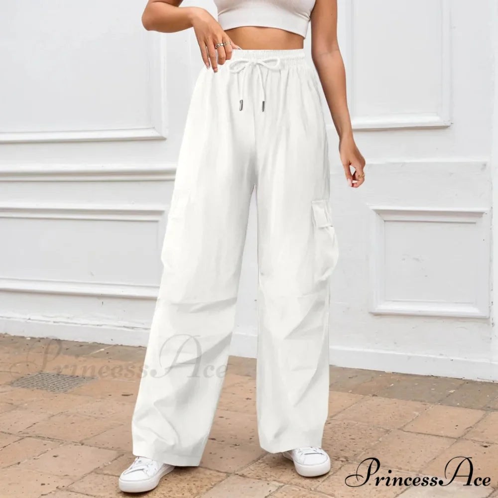 Informal Monochromatic Wide Leg Trousers