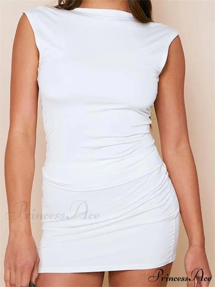 Informal Open-Back Tank Crop Top with Short Waist Mini Skirt Set