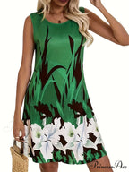 Informal Retro Bohemian Flower Pattern Summer Bodycon Flower Dress