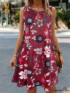 Informal Retro Bohemian Flower Pattern Summer Bodycon Flower Dress