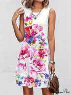 Informal Retro Bohemian Flower Pattern Summer Bodycon Flower Dress