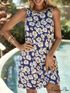 Informal Retro Bohemian Flower Pattern Summer Bodycon Flower Dress