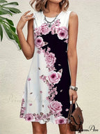 Informal Retro Bohemian Flower Pattern Summer Bodycon Flower Dress