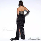 Informal Seductive Ebony Strapless Bandage Prom Gown