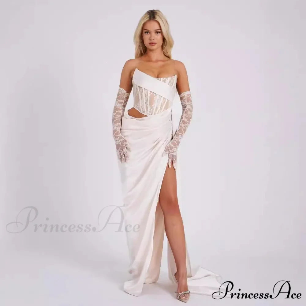 Informal Seductive Ebony Strapless Bandage Prom Gown