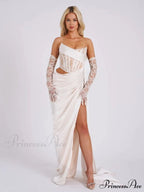 Informal Seductive Ebony Strapless Bandage Prom Gown