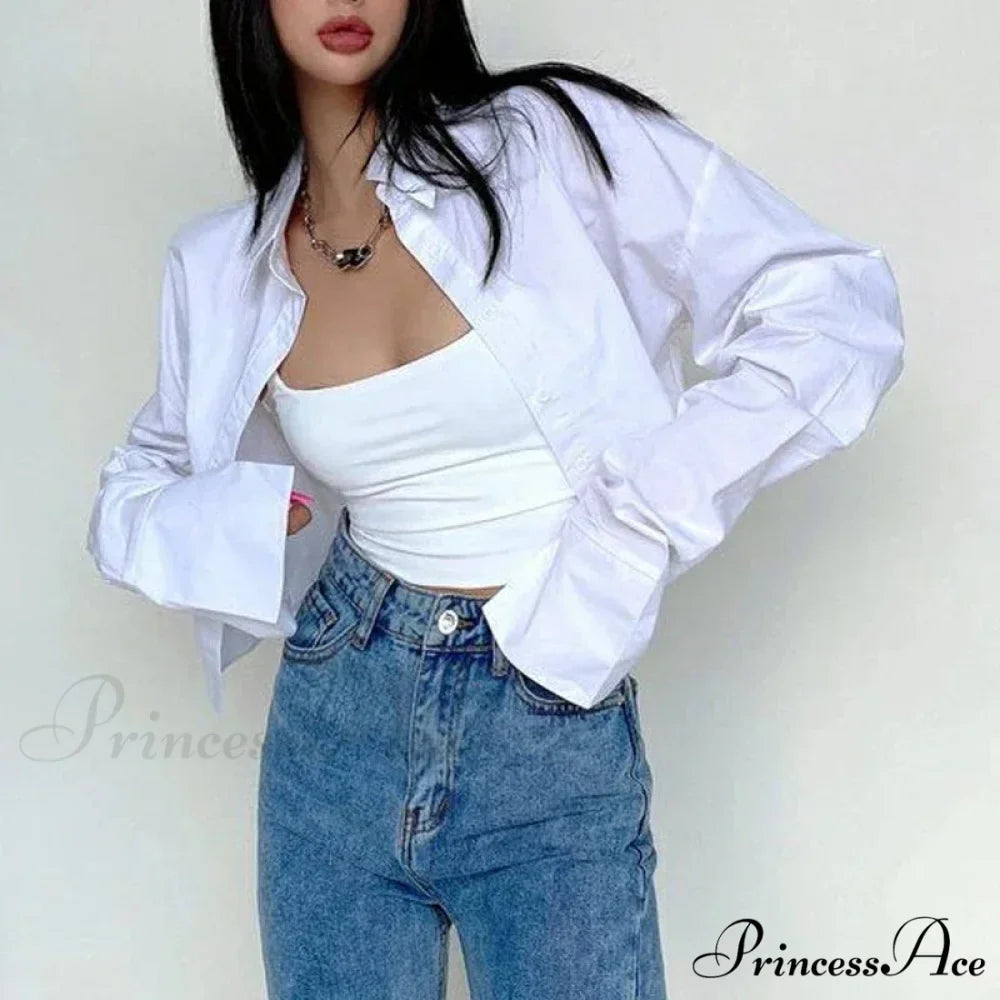 Informal Solitary Buttoned Fold Over Collar Short Sleeve Top