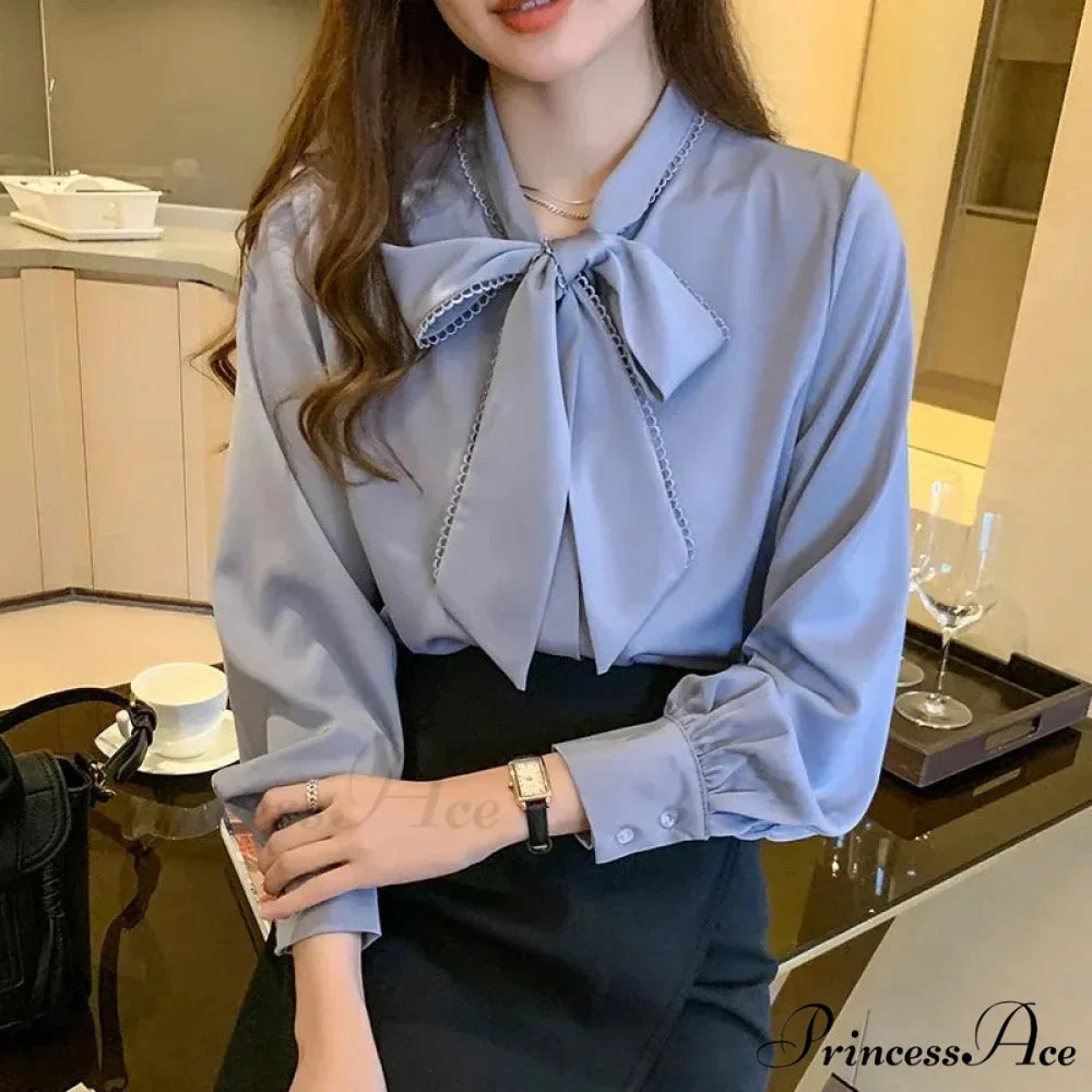 Informal Sophisticated Silk Chiffon Navy Top