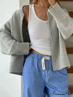 Informal Strong Narrow Zipper Cardigan