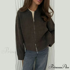 Informal Strong Narrow Zipper Cardigan