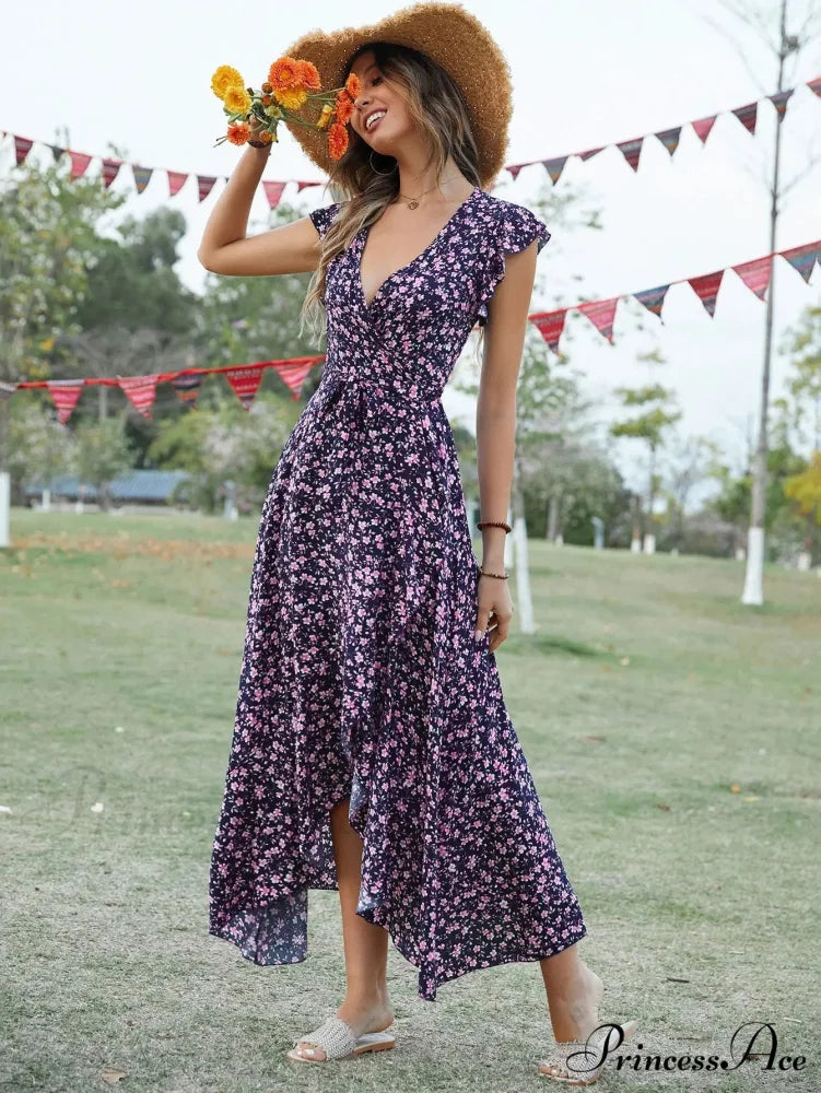 Informal Tailored Flower Pattern Dress