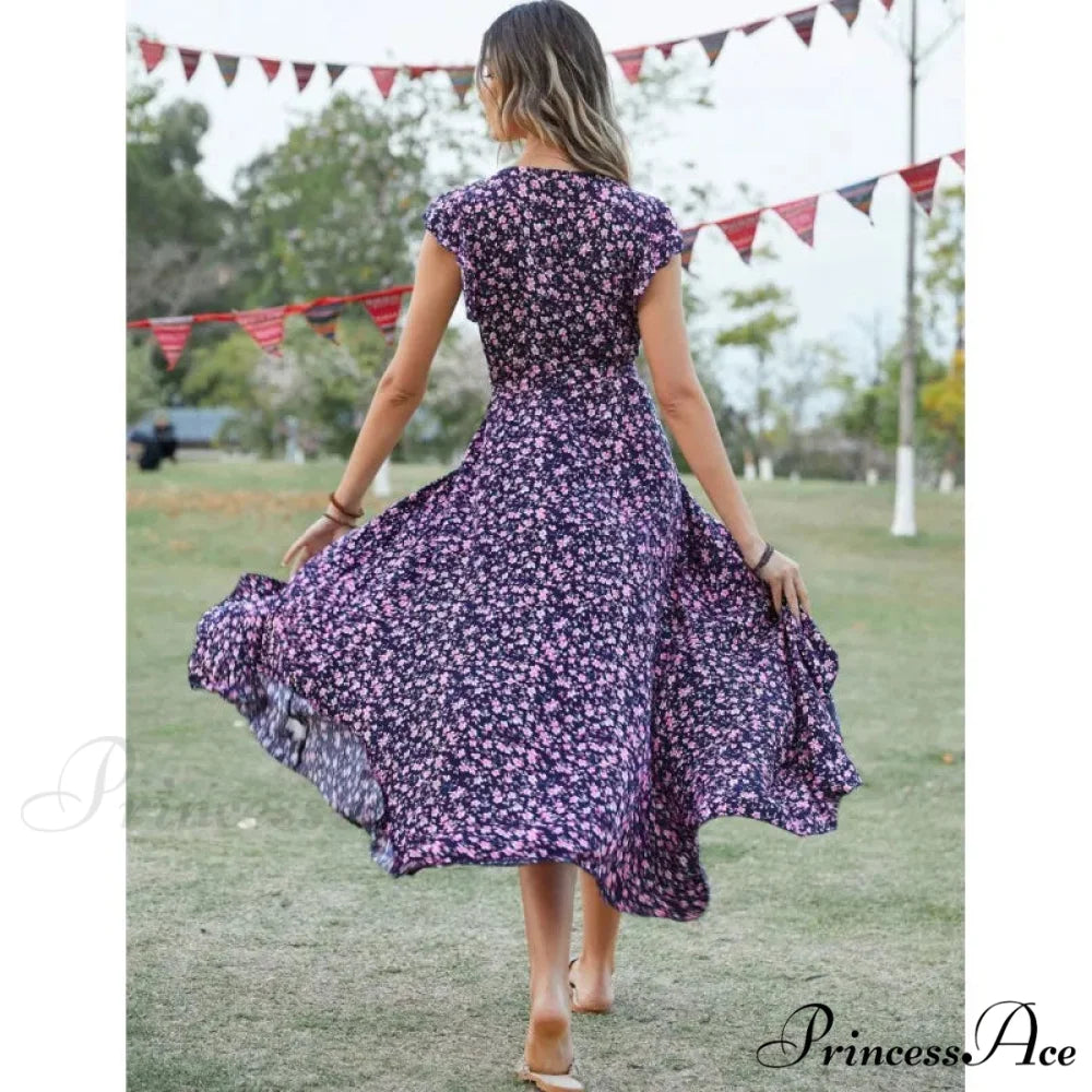 Informal Tailored Flower Pattern Dress