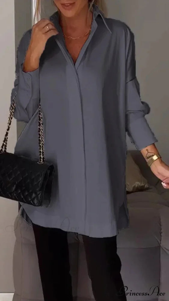 Informal Unpredictable Pullover Extended Sleeve Blouse