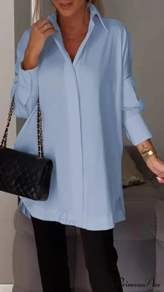 Informal Unpredictable Pullover Extended Sleeve Blouse