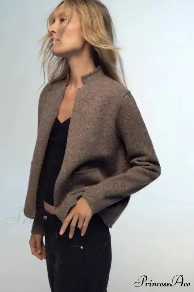 Informal Wool Extended Sleeve Cardigan