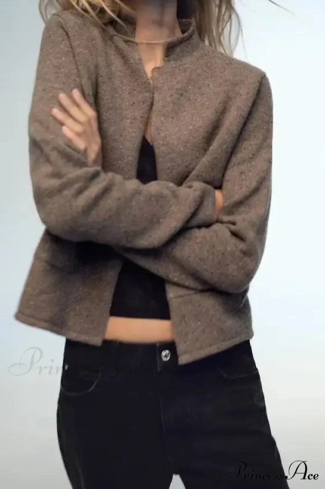 Informal Wool Extended Sleeve Cardigan