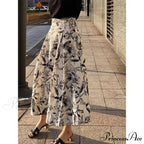 Ink Art Skirt Ladies Fall Winter Tall Waist Swing Skirt
