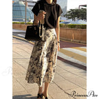 Ink Art Skirt Ladies Fall Winter Tall Waist Swing Skirt