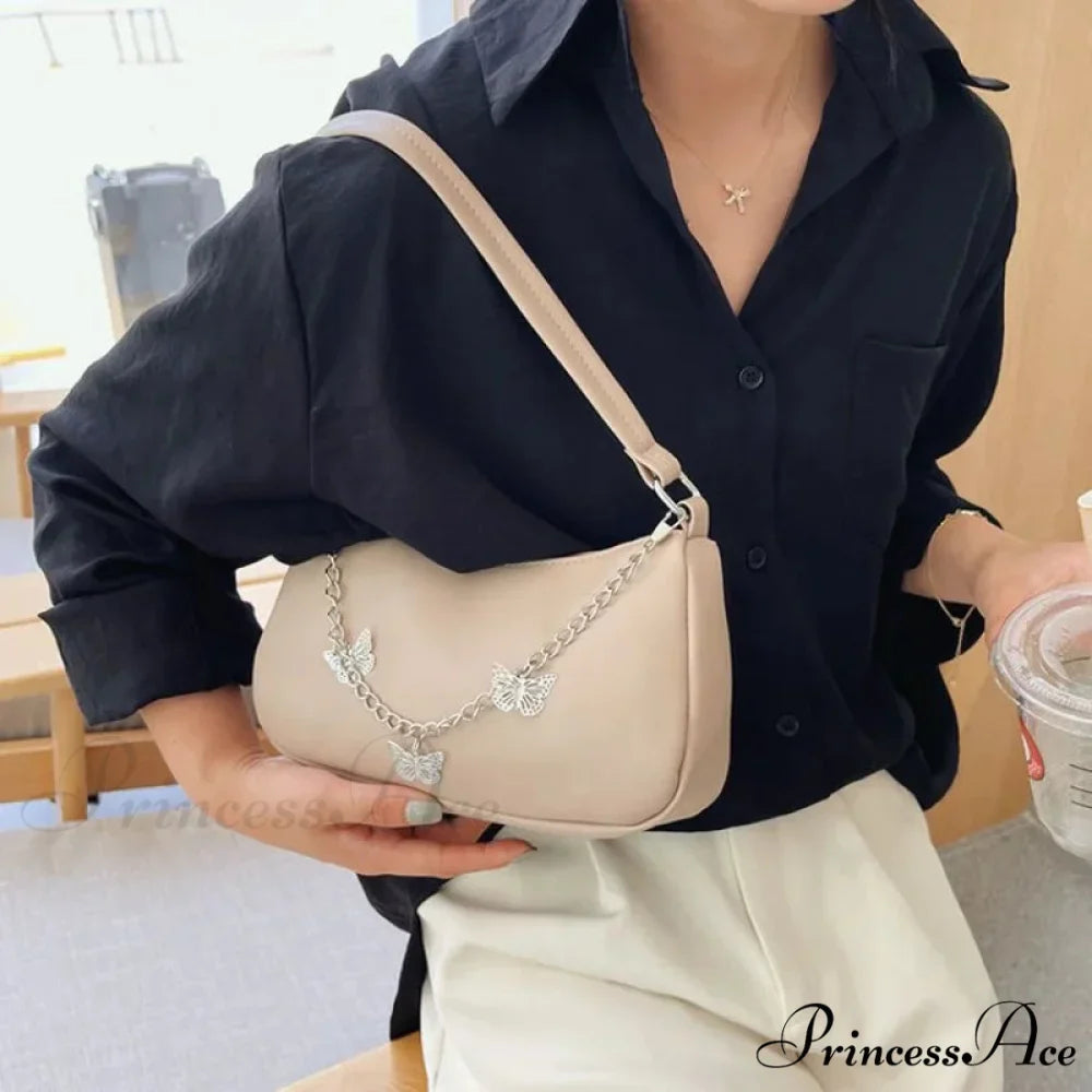 Insect Chain PU Leather Journey Shoulder Bag