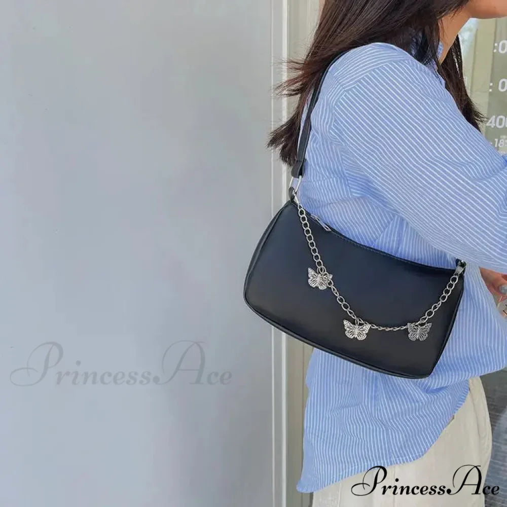 Insect Chain PU Leather Journey Shoulder Bag