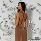 Insect Patches Open-Backed Bandage Halter Crop Top