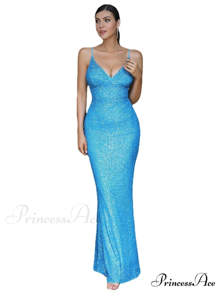 Irene Formal Backless Charming Glitter Mermaid Dress