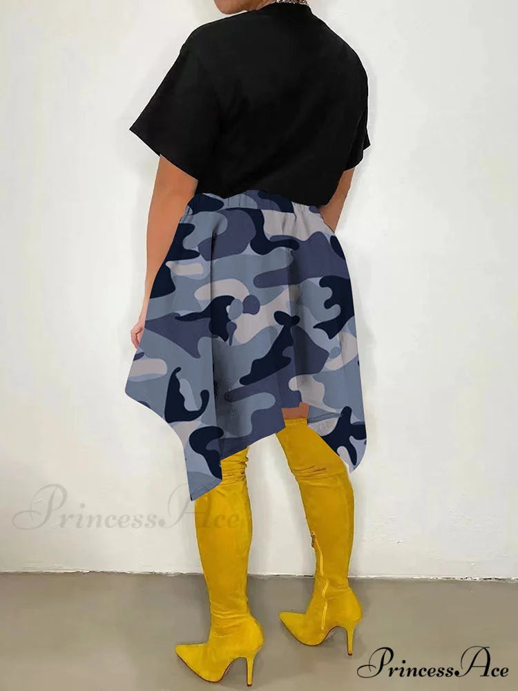 Irregular Buttoned Graceful Rib Crop Top