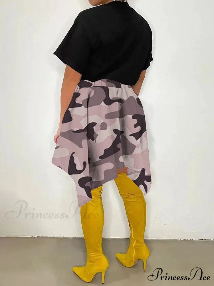 Irregular Buttoned Graceful Rib Crop Top