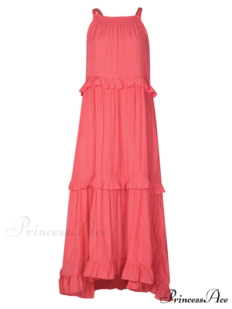 Irregular Cake Stylish Sleeveless Maxi Dress