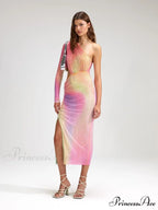 Irregular Off-The-Shoulder Vibrant Luxury Prom Gown