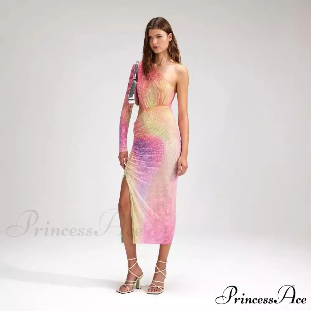 Irregular Off-The-Shoulder Vibrant Luxury Prom Gown