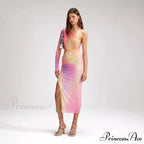 Irregular Off-The-Shoulder Vibrant Luxury Prom Gown