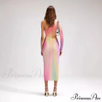 Irregular Off-The-Shoulder Vibrant Luxury Prom Gown