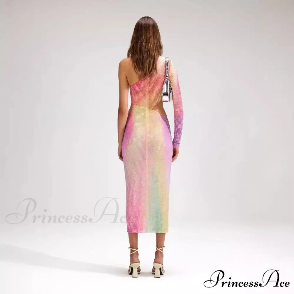 Irregular Off-The-Shoulder Vibrant Luxury Prom Gown