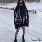 Irregular Pattern Jacquard Y2K Gothic Grunge Tassel Scarf