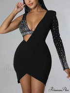 Irregular PU Graceful Skirt With Belt