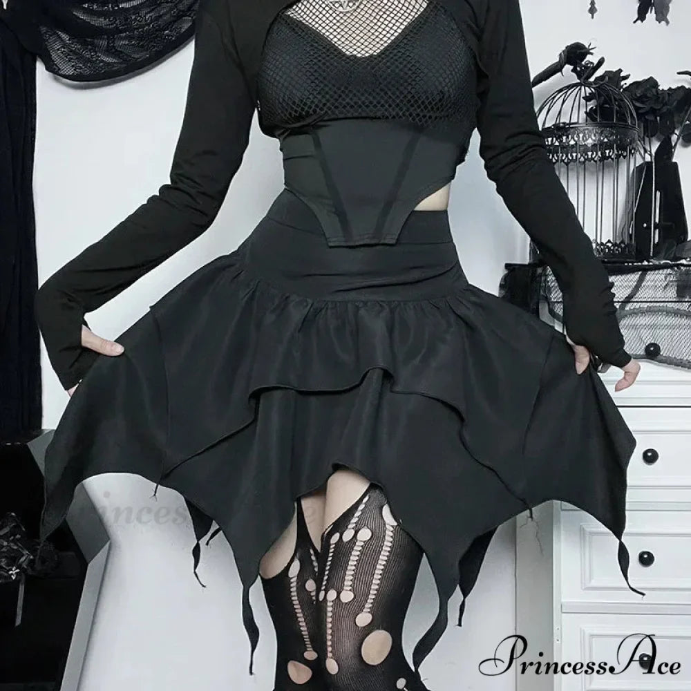 Irregular Sexy Solid Color Drawstring Tie-Up Ruched Ruffles Mini Skirt