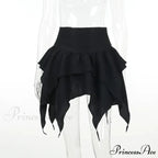 Irregular Sexy Solid Color Drawstring Tie-Up Ruched Ruffles Mini Skirt