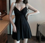 Isabella Lace-Up Stylish Back Skater Dress