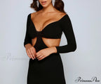 Isador Formal Long Charming Sleeve Cutout Dress