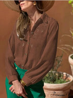 Ivory Cotton Linen Lace Floral Embroidery Boho Top