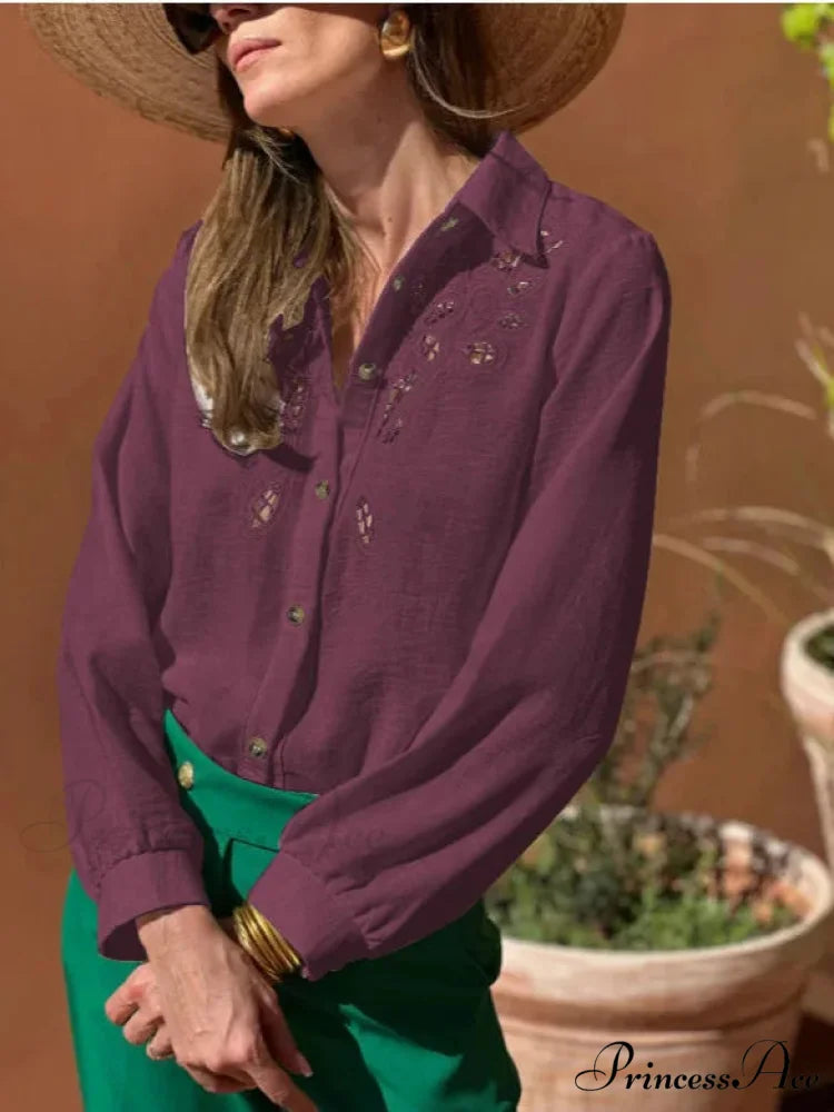 Ivory Cotton Linen Lace Floral Embroidery Boho Top