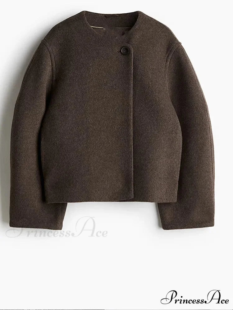 Ivory Extended Sleeve Woolen Overcoat