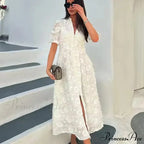 Ivory Flowery Lace Bohemian Dress