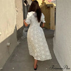 Ivory Flowery Lace Bohemian Dress