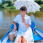 Ivory Flowery Lace Bohemian Dress