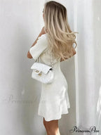 Ivory Knitted Pocket Mini Dress