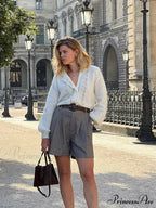 Ivory Lace Lapel Cardigan