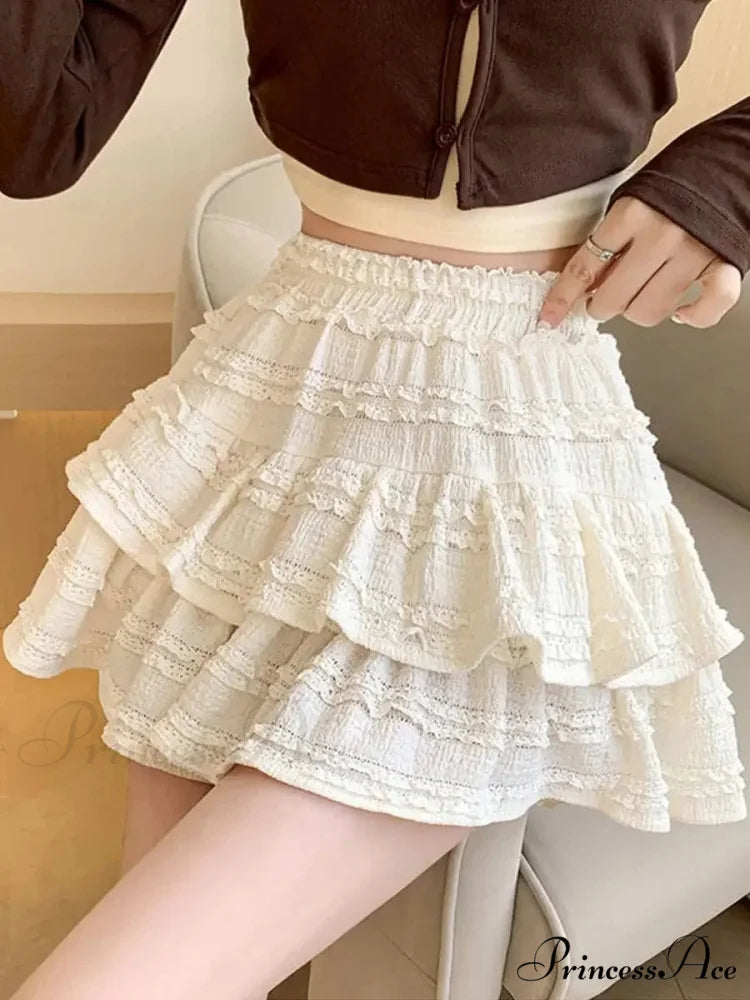 Ivory Lace Spring Cake Skirt
