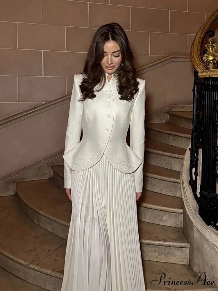 Ivory Stitched Brief Jacket